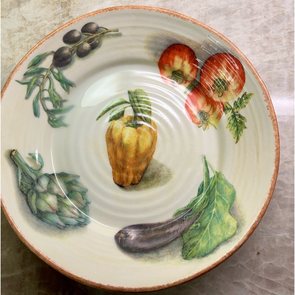 Williams Sonoma Jardin Potager Large Bowl ~ Serving Bowl ~Pasta Vegetables Salad